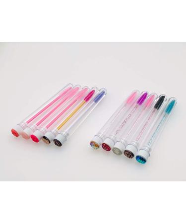 60 Pcs Colorful Disposable Mascara Brushes | Diamond Eyelash Spoolies | Makeup Brush | Lash Supplies | Sanitary Tube | MIX - Buy Online on GoSupps.com
