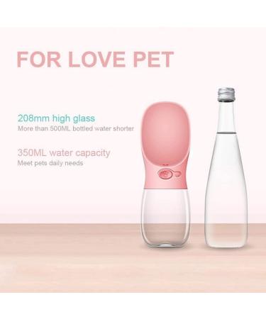 350ml Portable Dog Water Bottle - Antibacterial Travel Drinking Dispenser for On-the-Go Pets - Ideal for Outdoor Adventures - Pink - Buy Online on GoSupps.com