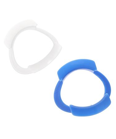 2pcs O Oral Watch Speak Orthodontics Tool Lipless Shape for Mouthguard Teeth White Orthodontic Opening Game Fun Ya Opener Blue Block Device Mouth Intraoral Autoclavable Cheek 7X6.7X1cm As Shown