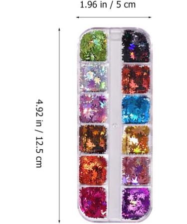 Lurrose 2 Boxes Maple Leaves Nail Art Manicure Sequin Stickers Holographic Maple Leaf Confetti for Fall Autumn Nail Art Decoration - Buy Online on GoSupps.com