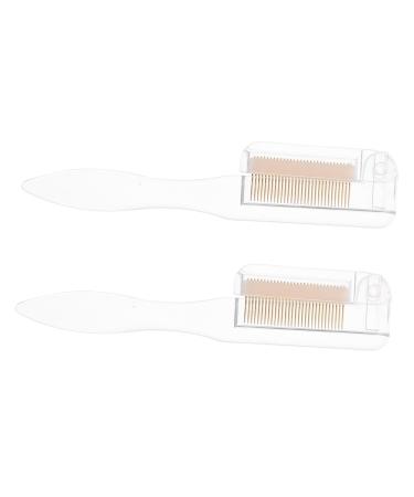 FRCOLOR Tools foldable eyebrow comb eyelash curler mini lash comb eyelash separator comb metal eyebrow comb eyelash tools Eyebrow Combs make up girl head stainless steel needle Comb