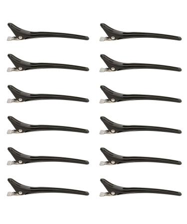 Gazechimp Set of 12 Black Hairdresser Sectioning Clips - Hair Styling Hairpins for Perfect Sectioning - Buy Online on GoSupps.com