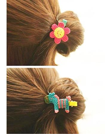 Rimobul 15 PCS Handmade Crocheted Animal Mini Hair Clips for Kids - Cute Animal Theme - Buy Online on GoSupps.com