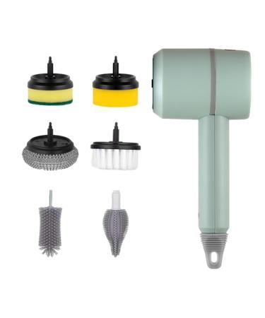 Cordless Shower Scrubber Effective Cleaning Electric Grout Brush Effortless Cleaning Rechargeable Scrubber Multifunctional Brush Head Electric Cleaning Brush Cordless Power Cleaning Brush for Tiles Green