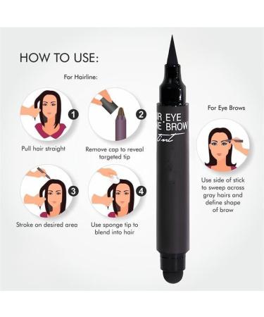 Instant Roots Cover Up Stick 2024 New Upgraded Quickly Cover Hai 2 in 1 Eyeliner Waterproof LongLasting for Women Me Eyebrow Pencil Stick Root Cover Up Hair Shading Sponge Pen 2pcs Black - Buy Online on GoSupps.com