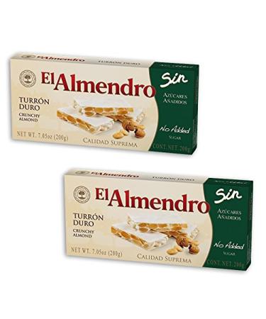 El Almendro El Almendro - Pack includes 2 Hard Nougat without added sugar - 200g Supreme Quality