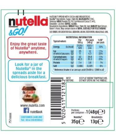 Nutella & Go | Deliciousness Hazelnut Spread with Cocoa & Breadsticks |12 x 48g - Buy Online on GoSupps.com