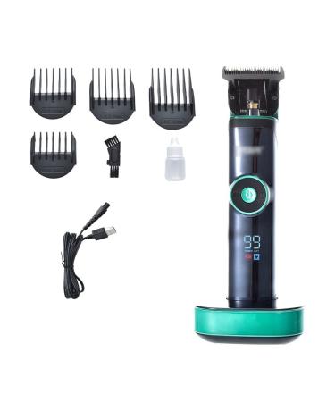Pro Hair Clipper Professional Electric Hair Clipper Long Battery Life Hair Clipper LCD Display Base Charging High Power Shaved Black