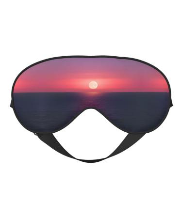 Bright Moon at Sea Hippie Print Double-Sided Eye Mask Soft and Light Blocking for Enhancing Sleep Quality
