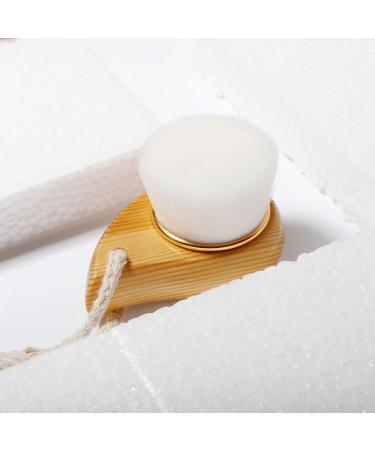 Wooden Handled Facial Scrub Brush: Soft Nylon Bristle Skin Cleanser - Buy Online on GoSupps.com