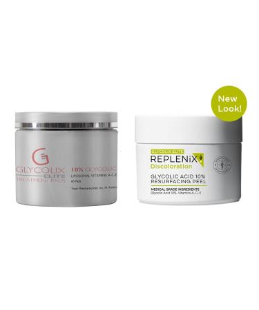 Replenix Glycolix Elite Glycolic Acid Peel Pads - 10% Glycolic Acid, 60 ct - Brightening & Exfoliating Treatment - Buy Online on GoSupps.com