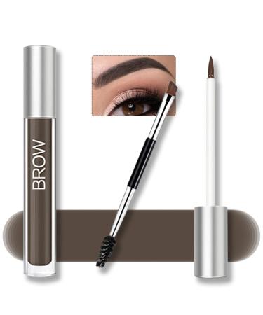 Waterproof Eyebrow Gel for Long Lasting Highly Tinted Liquid Eye Brow Makeup Sweatproof Natural (Black Brown)