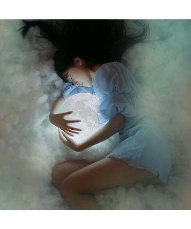 Methun 3D Moon Lamp - 7.1 Inch Wooden Base, LED Night Light for Home Decor, Bedroom, Birthday Gifts - White & Yellow - Buy Online on GoSupps.com