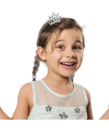 Kilshye Girl Silver Tiara Comb Set - Rhinestone Princess Prom Hair Accessories for Kids - Buy Online on GoSupps.com