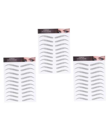 Balacoo 3 Sheets Waterproof Eyebrow Stickers 4d Hair Imitation Eyebrow Sticker Post Paper 6 Proof