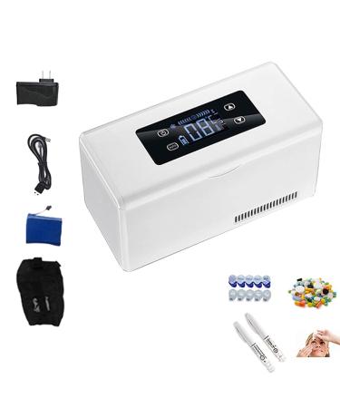 Medicine Cooler Box Insulin Fridge Drug Refrigerator for Storage Diabetic Long Working Time Reefer for 8 Hours with Storage Bag 0-18 Adjustable Temperature (Size : Battery x1)