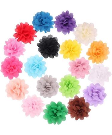 20 Pcs Women Chiffon Flower Hair Clips Flower Hair Clips for Baby Girl Kids Etc Color Mixing - Buy Online on GoSupps.com