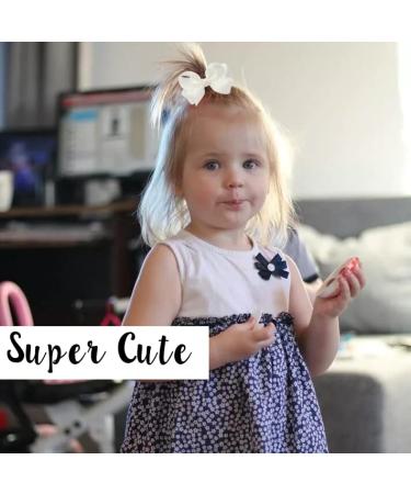 12 PCS 3 Hair Bow Clips Grosgrain Ribbon Solid Color Alligator Clips for Girls - White - Buy Online on GoSupps.com
