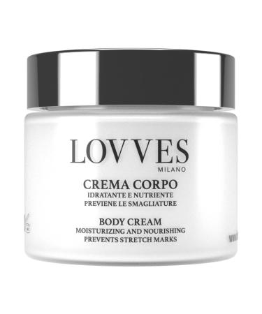 LOVVES Body Cream, High Natural Cosmetics, Nourishing Moisturizer, Prevents Stretch Marks, Tones and Revitalizes Skin, Makes it Soft and Silky, Glass Jar 200 ml