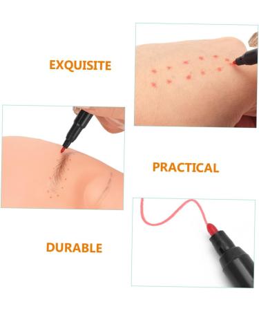 Healeved 10pcs Marker Pen Waterproof Brow Pencil Brow Pen Pencils Tool Plastic Red 13.9x1.8cm Red - Buy Online on GoSupps.com