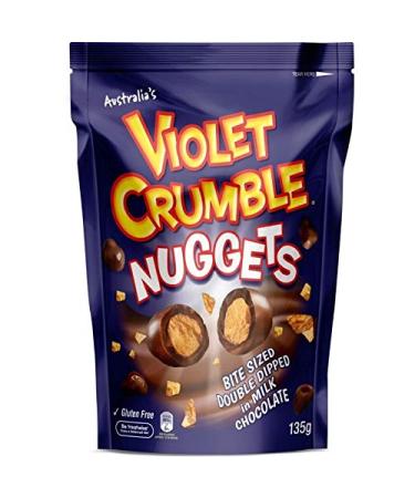 Australia's Violet Crumble Nuggets (Bite Sized Candy Honeycomb Double-Dipped in Milk Chocolate) 135g