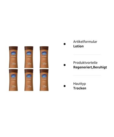 Vaseline Intensive Care Body Lotion Cocoa Radiant - Pack of 6 (6 x 400 ml) | Dry Skin Relief - Best International Shipping - Buy Online on GoSupps.com