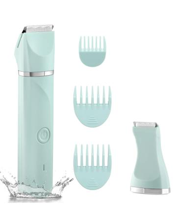 Electric Bikini Trimmer Women Lady Shaver for Women Body Hair Trimmer Bikini Legs Pubic Hair Bikini Trimmer for Women Ceramic Blades IPX7 Washable Head Wet and Dry Use Green - Buy Online on GoSupps.com