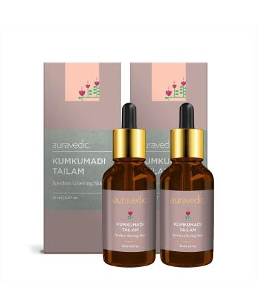 SHN kumkumadi tailam from kerala Pack of 2. kumkumadi face oil for glowing skin. Pure luxuriously smooth kumkumadi oil for a brighter everyday glow. kumkumadi tailam for face for women men 30ml