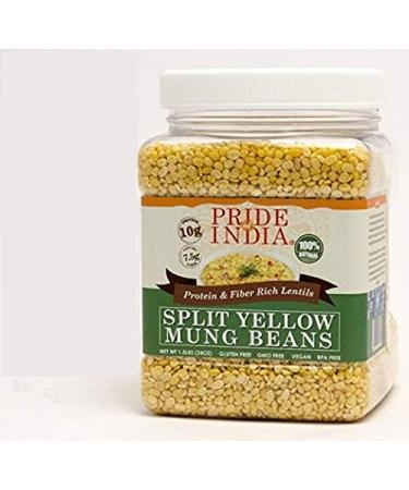 Pride Of India - Indian Split Yellow Mung Lentils - Protein & Fiber Rich Moong Dal 3 Pound Jar - Buy Online on GoSupps.com