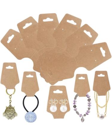 200 PCS Self Adhesive Necklace Display Cards - Kraft Paper Jewelry Cards for Necklaces, Keychains, Bracelets - Cowhide Design - Buy Online on GoSupps.com