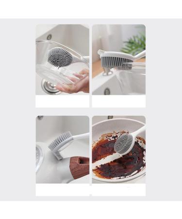 Facesunny Dish Brush Dish Scrubber Pan Brush with Bamboo Handle Dishwashing and Cleaning Double Pan Brush and Cup Brush - Buy Online on GoSupps.com