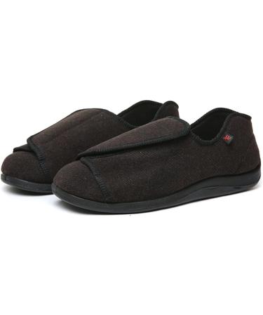 NVBHOF Adjustable Men's Diabetic Slippers for Wide Swollen Feet - Size 11.5 Coffee Color - Buy Online on GoSupps.com