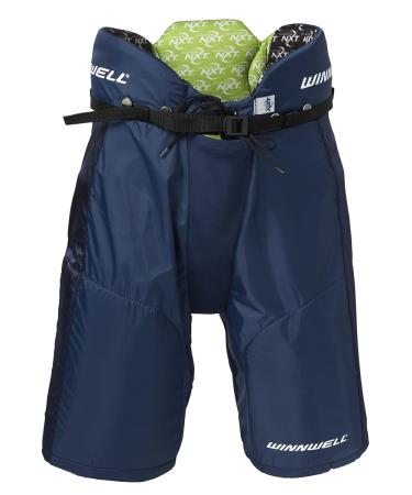 Winnwell Junior AMP500 Ice Hockey Pants - Protective Equipment for Hockey Players - Field, Ice and Street Hockey Large Navy