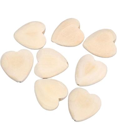 20pcs Natural 25mm Unfinished Wood Heart Beads - Eco-Friendly DIY Craft Accessories - Buy Online on GoSupps.com