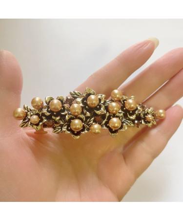 3PCS Retro Rhinestone Flower Hair Barrettes - Elegant Vintage Clips for Women | Stylish Hair Accessories - Buy Online on GoSupps.com