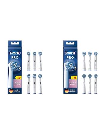 Oral-B per sensitive clean plug brushes for electrical toothbrush 6 pieces gentle tooth cleaning innovative x-shaped bristle original oral-B toothbrush attachment made in Germany (pack of 2) 6 pieces (2 pack)