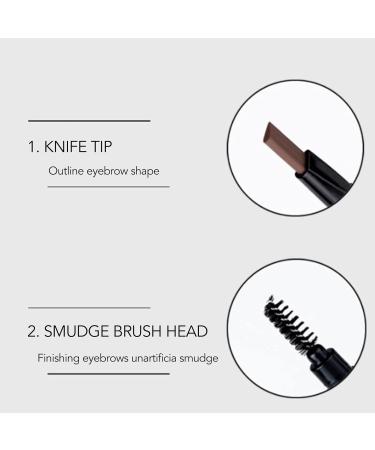 Dual-use Eyebrow Pencil Waterproof and Sweat-proof Long-lasting Makeup Pencil Eyebrow Pencil and Brush in One for Everyday Makeup(04) - Buy Online on GoSupps.com