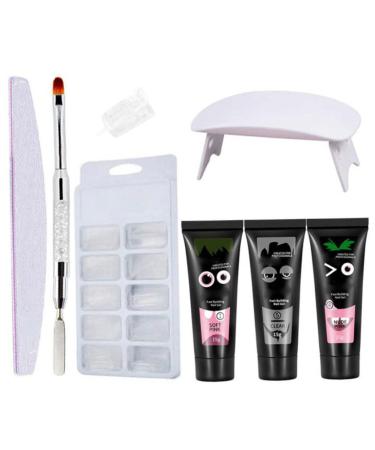 Nail Extension Set Nail Extention Gel Kit 3 Colors Nail Extension Gel UV Lamp False Nail Tips Type2