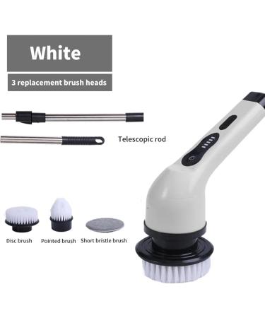 Electric spinn Scrubber Powerful Shower Scrubber spinn Scrubber with LCD Display Adjustable Extension Handle Power Scrubbers for Cleaning Bathroom 3 white heads - Buy Online on GoSupps.com