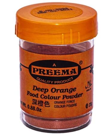 Preema | Deep Orange Food Colour Powder 12X25g | Create Color full Cake & Icing | Premium Quality Bright Colour Powder