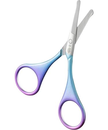 Ethnic Choice Stainless Steel Hair Cutting Scissors | Rounded Tip Nose & Facial Hair Scissors for Eyebrows Moustache & Beard Grooming (Blue) - International Shipping Available - Buy Online on GoSupps.com
