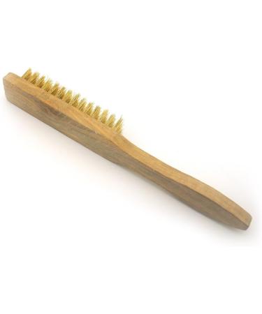 HAND Wire Brush Wooden Handle Brass Bristle Suede Shoe Brush - Buy Online on GoSupps.com