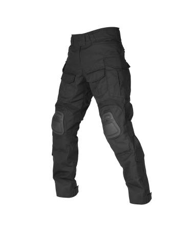 VOTAGOO Combat Pants with Knee Pads, G3 Hunting Multicam Pants for Men Tactical Military Paintball Trousers Airsoft Gear Black X-Large