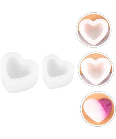 STOBOK 2pcs Love Mold Fondant Molds Silicone Soap Molds Heart Shape Silicone Heart De para Gelatinas Resin Silicone Molds Soap Silicone Molds Cake Heart-Shaped White Listing Silica Gel White 7.9x6.5cm - Buy Online on GoSupps.com