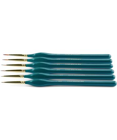 Transon Detail Thin Paint Brush Set 6pcs for Model Minature Craft and Art  Painting Nylon Green 6 PCS