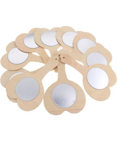 Buy Baosity Children's Birthday Princess Mirror Set - DIY Heart-Shaped Wooden Hand Mirrors for Party Decoration | 10 Pieces - Buy Online on GoSupps.com