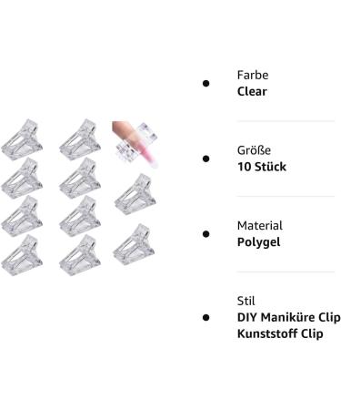 10 Pcs Transparent Nail Tips Clips | Clear Polygel Nail Art Tool for DIY Manicure & Extensions - Buy Online on GoSupps.com