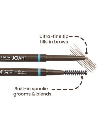 JOAH Eyebrow Pencil - Brow Down To Me Precision Brow Pencil with Spoolie Brush (Warm Medium Brown) - Buy Online on GoSupps.com