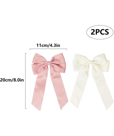 2 Pack Bow Hair Clips Pink Hair Bows for Women Girls Large Bow Clips Hair Barrette Hair Accessories(Pink Beige) - Buy Online on GoSupps.com