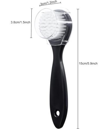 4 Pack Soft Bristle Facial Cleansing Brush with Lid - Gentle Exfoliating and Massage - Black - Buy Online on GoSupps.com